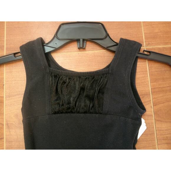 Dance Leotard Dress Freestyle Medium Child 7/8 Black Sparkle - Picture 3 of 4